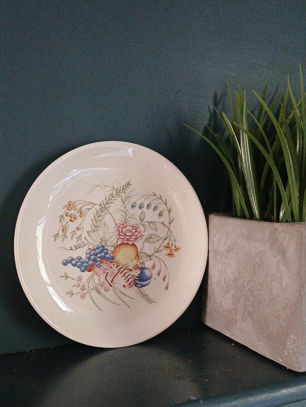 Mid Century Vintage Universal Ballerina Fruit & Floral Bread Plate